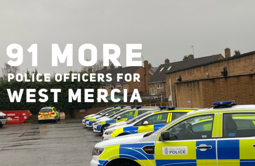 91 more police officers for west mercia police 